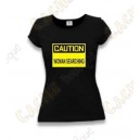 T-Shirt "Caution" for women - Black
