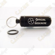 Micro capsule "Official Geocache" 5 cm - Preta