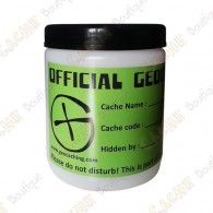 White  "Official Geocache" can - 750ml