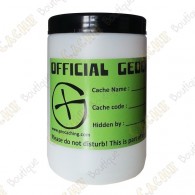 Barril blanco "Official Geocache" - 1000ml