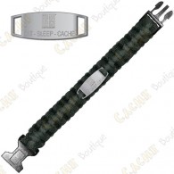 Pulsera de Paracord - Eat Sleep Cache - Negro / Gris