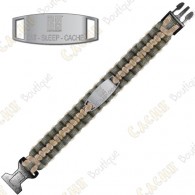 Pulsera de Paracord - Eat Sleep Cache - Khaki / Beige