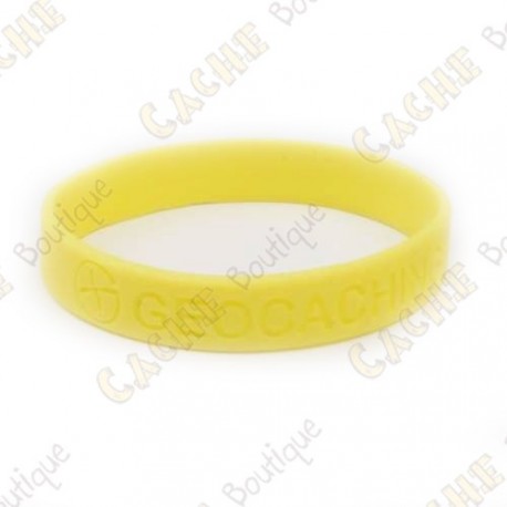 Bracelet silicone - Geocaching, this is our world - Jaune