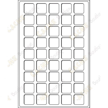 Geocoin tray L 31 x 31 mm - 45 fields