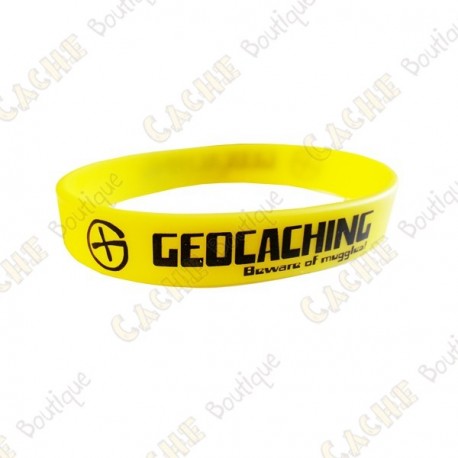 Bracelet silicone Geocaching Enfants  - Jaune