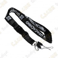  Lanyard géocaching noir sous licence officielle Groundspeak. 