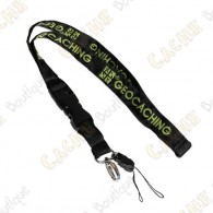 Groundspeak official lanyard - Black / Green