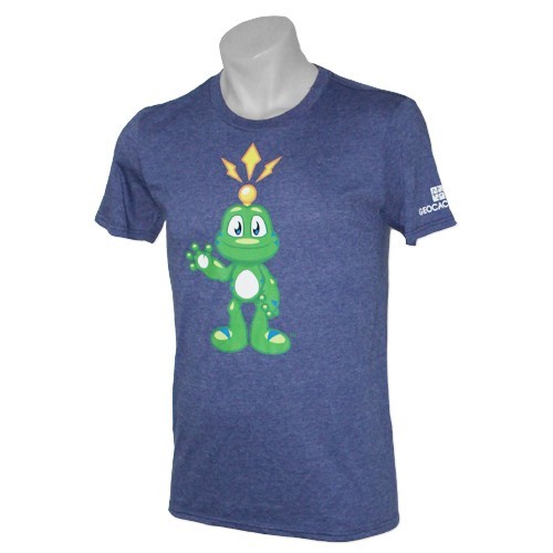 MINI segnale the Frog ® T-shirt TrackBar hellbllau traveltag abbigliamento Geocaching 
