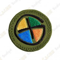 Geocaching round patch - Quadricolor / Khaki