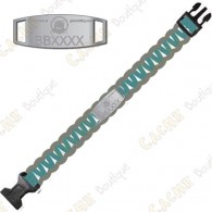 Trackable Paracord Bracelet - Brugse Beer VI - Aqua / Grey - Presale