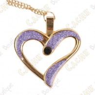 Geocoin Collar "Eternal Love" - Púrpura / Oro