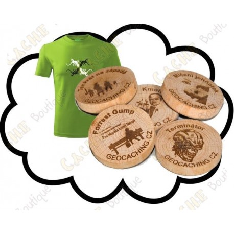 T-shirt + Custom Wood coins x 50