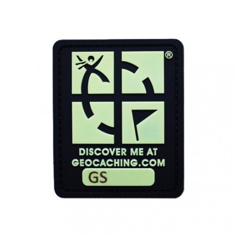 Black Geocaching Logo Trackable Patch - Glow in the dark