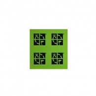  Conjunto de 4 mini stickers com o logotipo oficial do geocaching sobre fundo verde. 