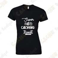 T-shirt "Super Geocaching Mum" Mulher