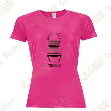 Camiseta técnica trackable "Travel Bug" Mujer - Negra