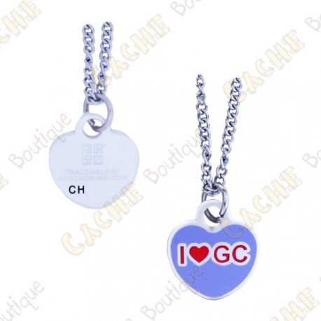 Géocoin Collier "I love GC"