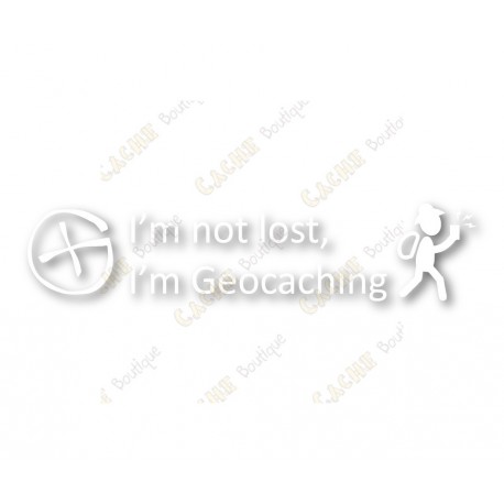 "I'm not lost, I'm Geocaching" window cling