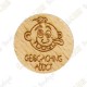 Wooden coin - Geocaching Addict Boy