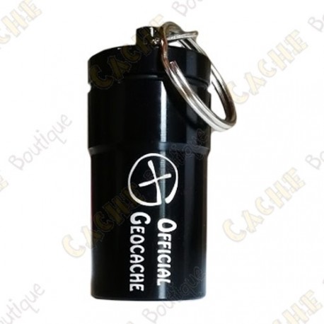 Micro cache "Official Geocache" 7 cm - Preta