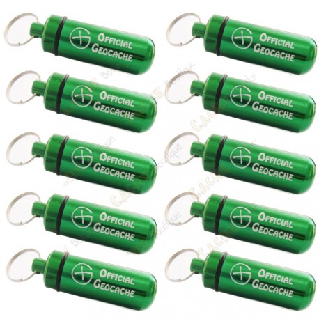 Micro capsule Official Geocache 5 cm X 10 - Green - Cache Boutique