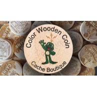 Wood coins Cor personalizados x 50