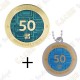 Geocoin + Travel Tag "Milestone" - 50 Finds