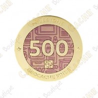 Geocoin + Travel Tag "Milestone" - 500 Finds