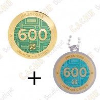 Geocoin + Traveler "Milestone" - 600 Finds