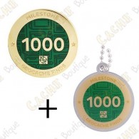 Geocoin + Travel Tag "Milestone" - 1000 Finds