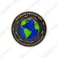 Geocoin "2023 Big Blue Switch Day"