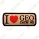 Rectangular "I love Geocaching" patch