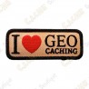 Parche rectangular "I love Geocaching"